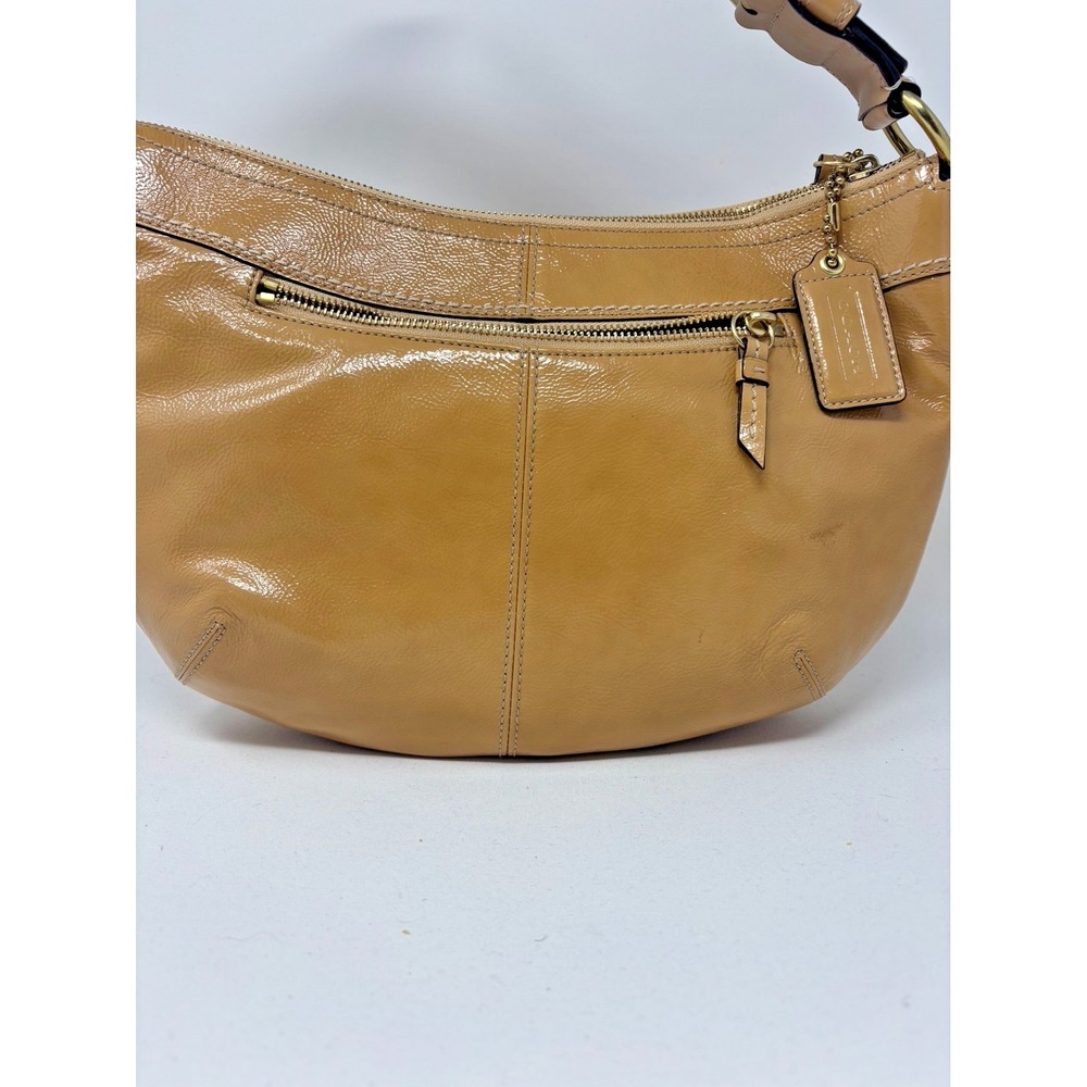 Vintage Coach F13730 Hobo Bag Women's Tan Soho Leather Pleated Single Strap